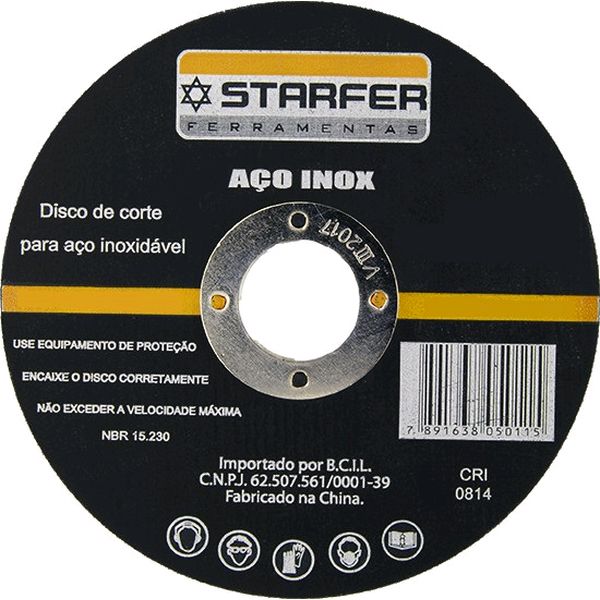 Disco de Corte Inox 7X7/8 - Starfer