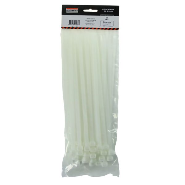 Abraçadeira Nylon Branca 250X3,6 c/100 - Starfer