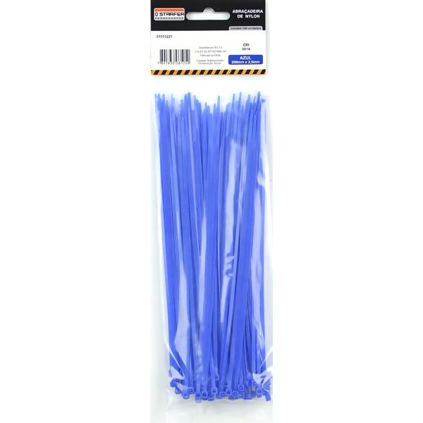 Abraçadeira Nylon Azul 150X3,6 c/100 - Starfer
