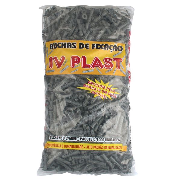 Bucha Fixação com Anel 8 c/1000 - Iv Plast