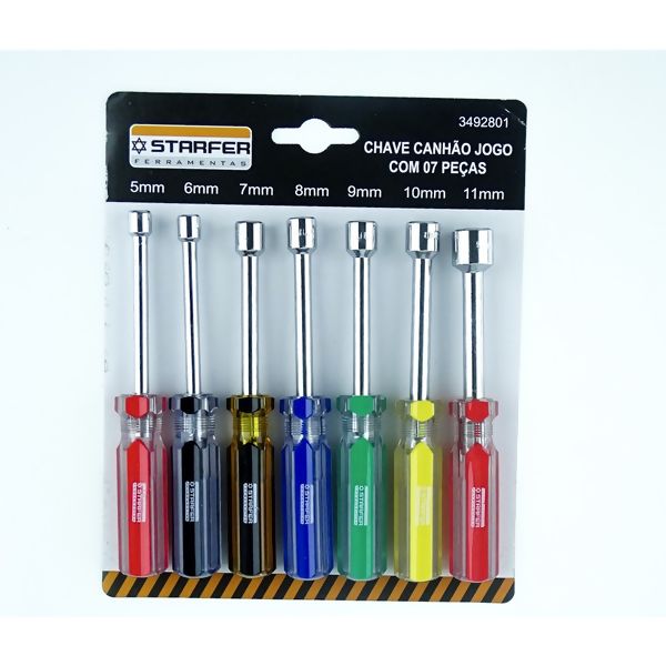 Jogo de Chaves Canhão c/7 Peças em Aço Carbono - Starfer