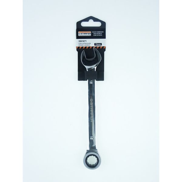 Chave Combinada 15mm c/Catraca e Cabeça Fixa - Starfer