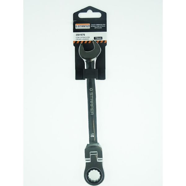 Chave Combinada 15mm c/Catraca e Cabeça Articulada - Starfer
