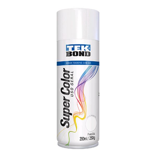 Tinta Spray Uso Geral Branco Brilhante 350ml - Tekbond 