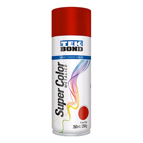 Tinta Spray Metálico Vermelho 350ml - Tekbond 