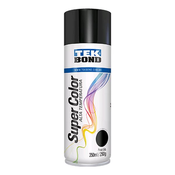 Tinta Spray Alta Temperatura Preto 350ml - Tekbond 