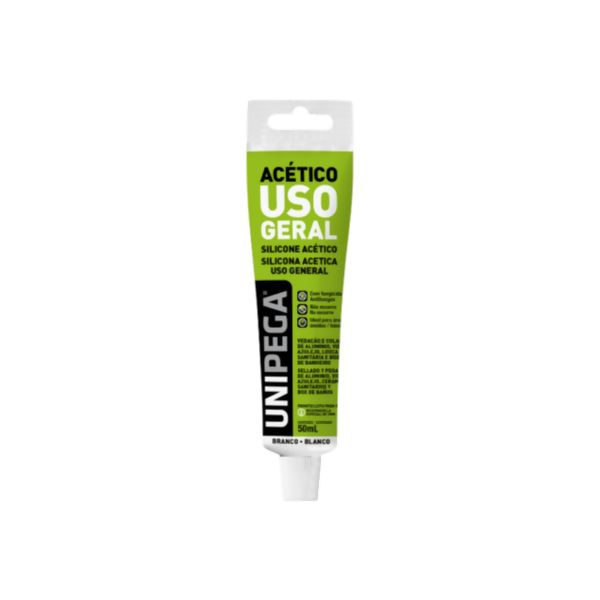 Silicone Acetinado Bisnaga Branco 50 g - Unipega