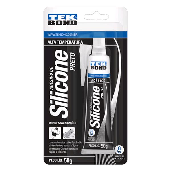 Silicone Alta Temp. Preto 50g - Tekbond 