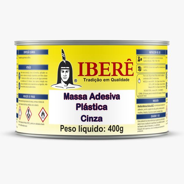 Massa Adesiva Plástica Cinza 400G - Ibere