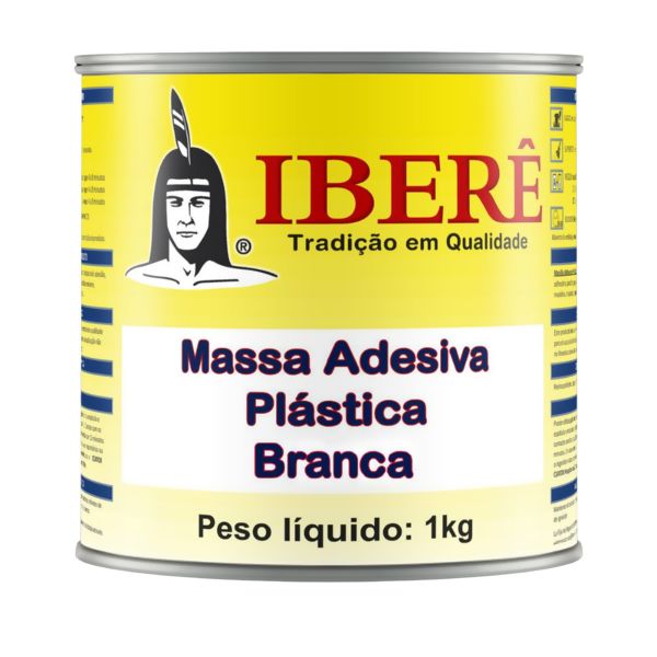 Massa Adesiva Plástica Branca 1KG - Ibere