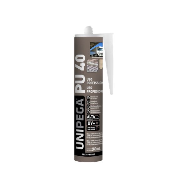 Selante PU 40 Preto 400 g - Unipega