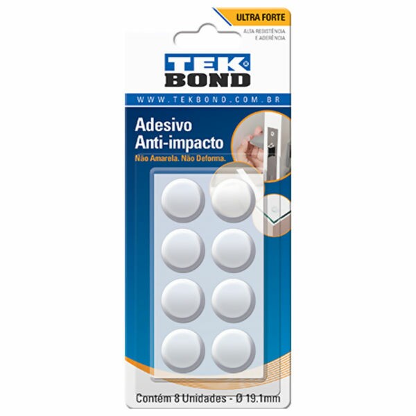 Adesivo Anti-Impacto Redondo M 19.1mm c/8 - Tekbond