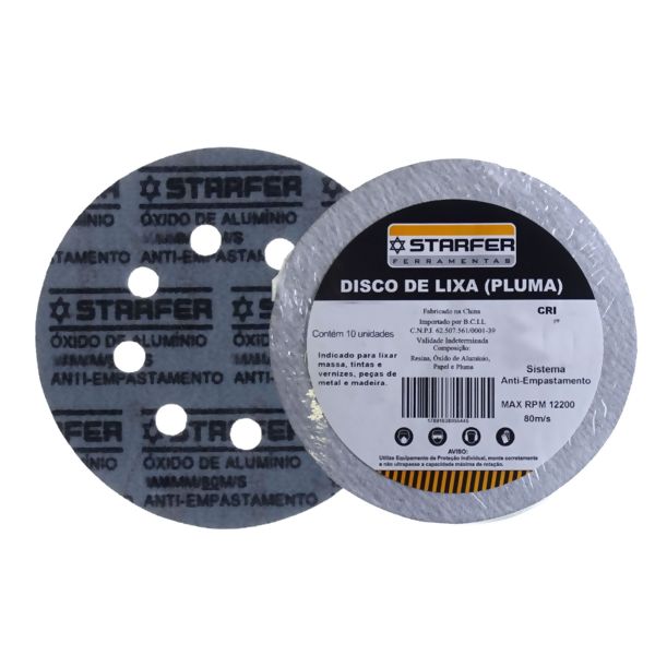 Disco de Velcro Branco 180mm Gr.600 - Starfer