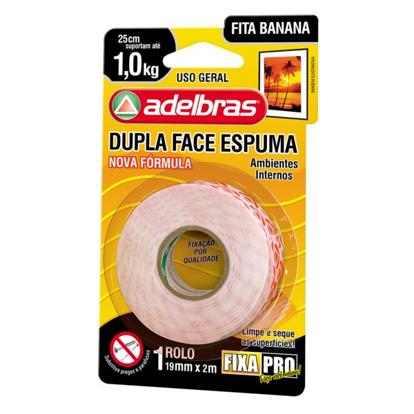 Fita Dupla Face Espuma 19mm X 2m - Adelbras