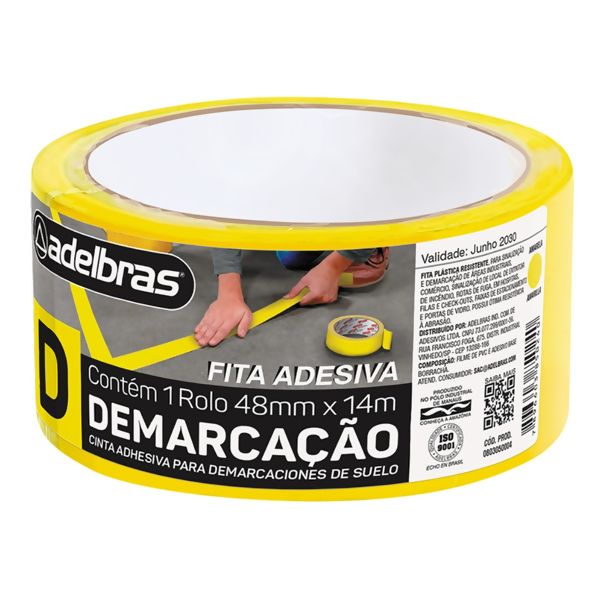 Fita para Demarcação Solo Amarela 48X14 - Adelbras