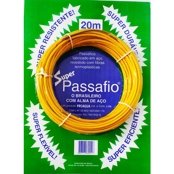 Passa Fio Nylon com Alma de Cabo de Aço 20m - Proaqua