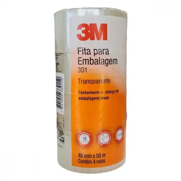 Fita para Embalagem Transparente 48mm X 50m - 3M