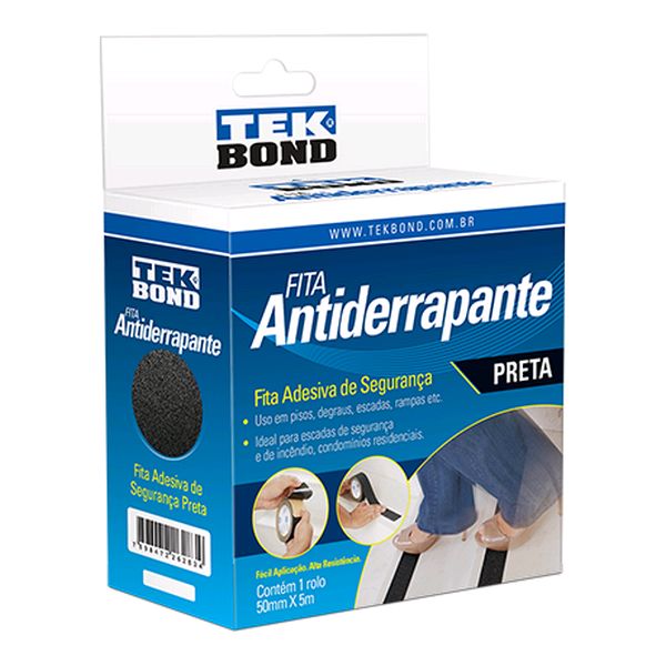 Fita Antiderrapante Preta 50X5 - Tekbond