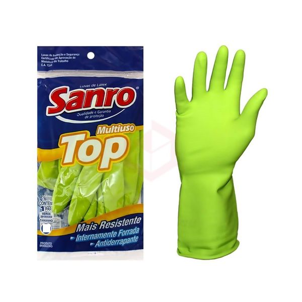 Luva Verde Forrada M - Sanro