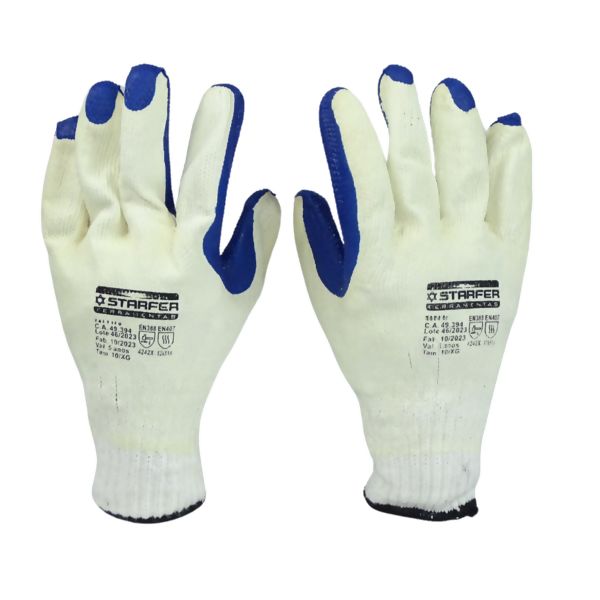 Luva em Malha Anti-Derrapante Pigmentada Azul Tamanho XG - Starfer