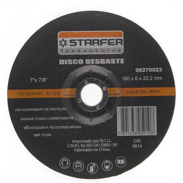 Disco Desbaste 7X7/8 - Starfer