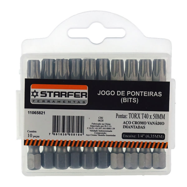 Jogo Ponta Torx 40 50mm Cromo Vanádio - Starfer